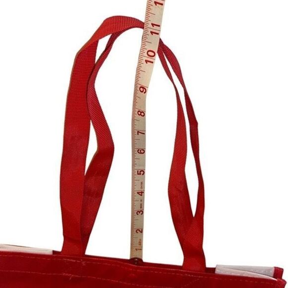 Lululemon Red Reusable Double Strap Carryall Shopper Tote Bag Ladies 16"x 14" - Picture 10 of 10